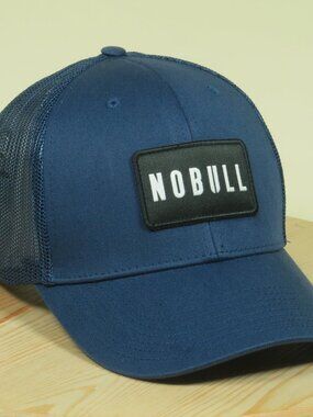 Nobull Curved Brim Trucker Hat Mens OS Navy Blue Snapback New
